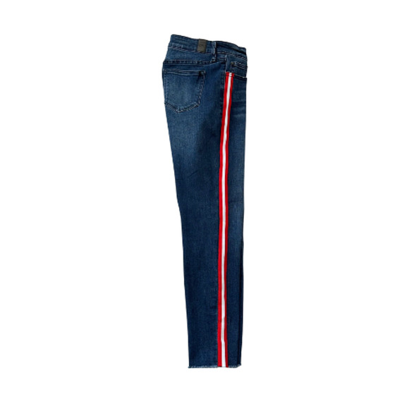 CP Jeans Stingray Skinny Ankle Red/White Stripes Denim Blue Women’s Size 5/27 - Picture 4 of 12
